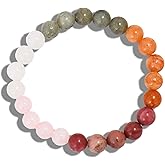 Iborov Stone Beads Bracelet for Women Men's, Protection Healing Crystal Bracelet, 8mm Gemstone Beaded Stretch Beaded Bracelet Jewelry Gift