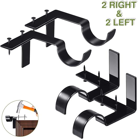 Amazon Com Charminer Single Curtain Rod Brackets No Drilling
