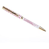 Graphique Fashion Pen, 5.5" Refillable Black Ink Ballpoint Pink Cheetah w/Wild Thoughts Quote & Matching Gift Box, Makes a Beautiful, Unique Gift