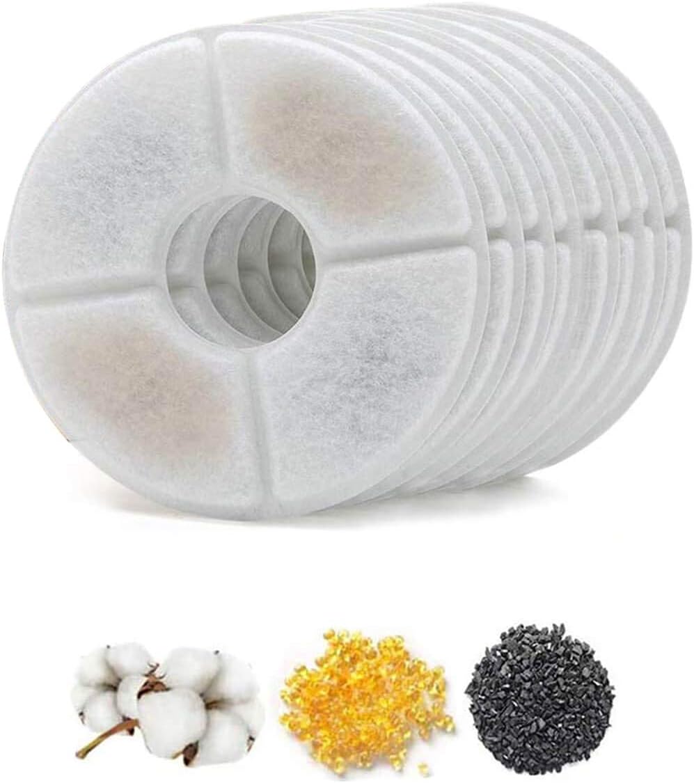 Cat Water Fountain Filter Cat Fountain Filter, Activated Carbon Resin Replacement Filter Cartridges for Pet Dogs Drinking 8Pack