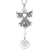 Angel Car Charms,Rear View Mirror Accessories,Guardian Angel Hanging Ornament,Bible Religious Gifts,Rear View Mirror Hanger Decor,Christian Car Accessories for Lover Family Christian Gifts