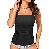 Yonique Tankini Tops for Women Swimwear Top Only Tummy Control Swim Top Modest Tank Top Bathing Suits No Bottom