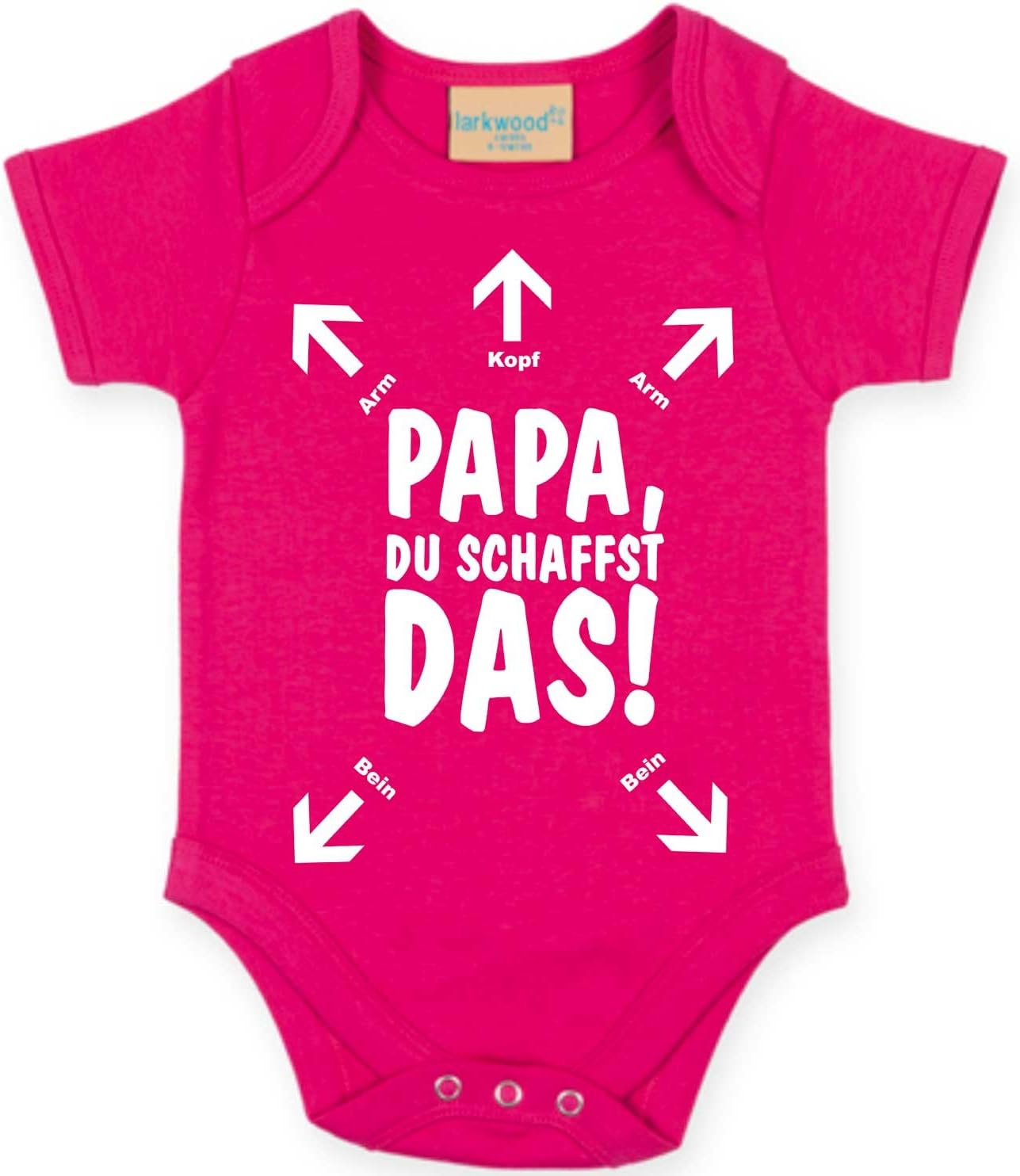 Shirtgeil Body neonato manica lunga - Papà puoi farcela - Regali teneri per Papà - Body unisex 100% Cotone - Perfetto per nascite e baby shower 0-3 mesi Bianco