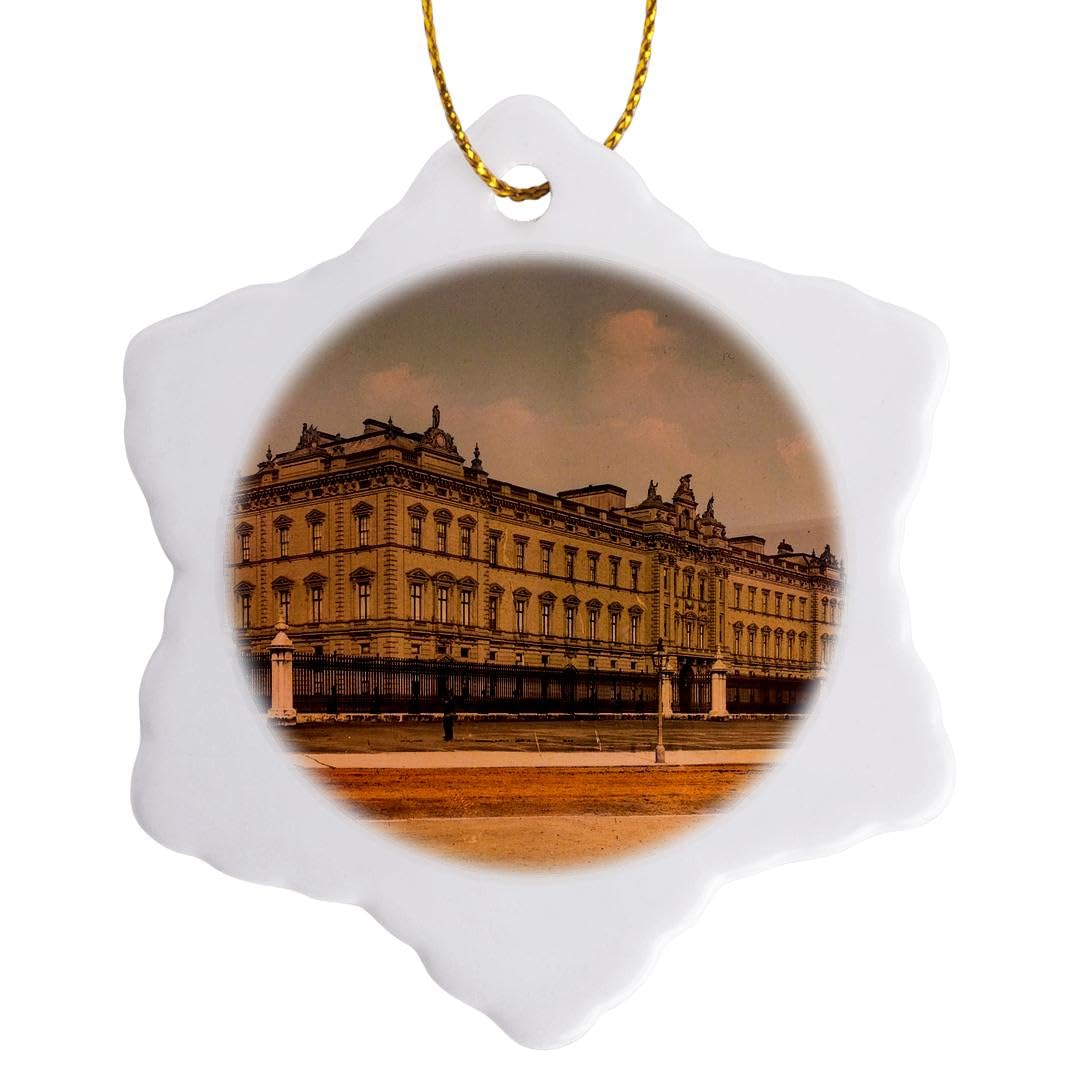 3dRose Victorian Magic Lantern Hand Buckingham Palace London England Snowflake Ornament, Multi-Colour, 3-Inch