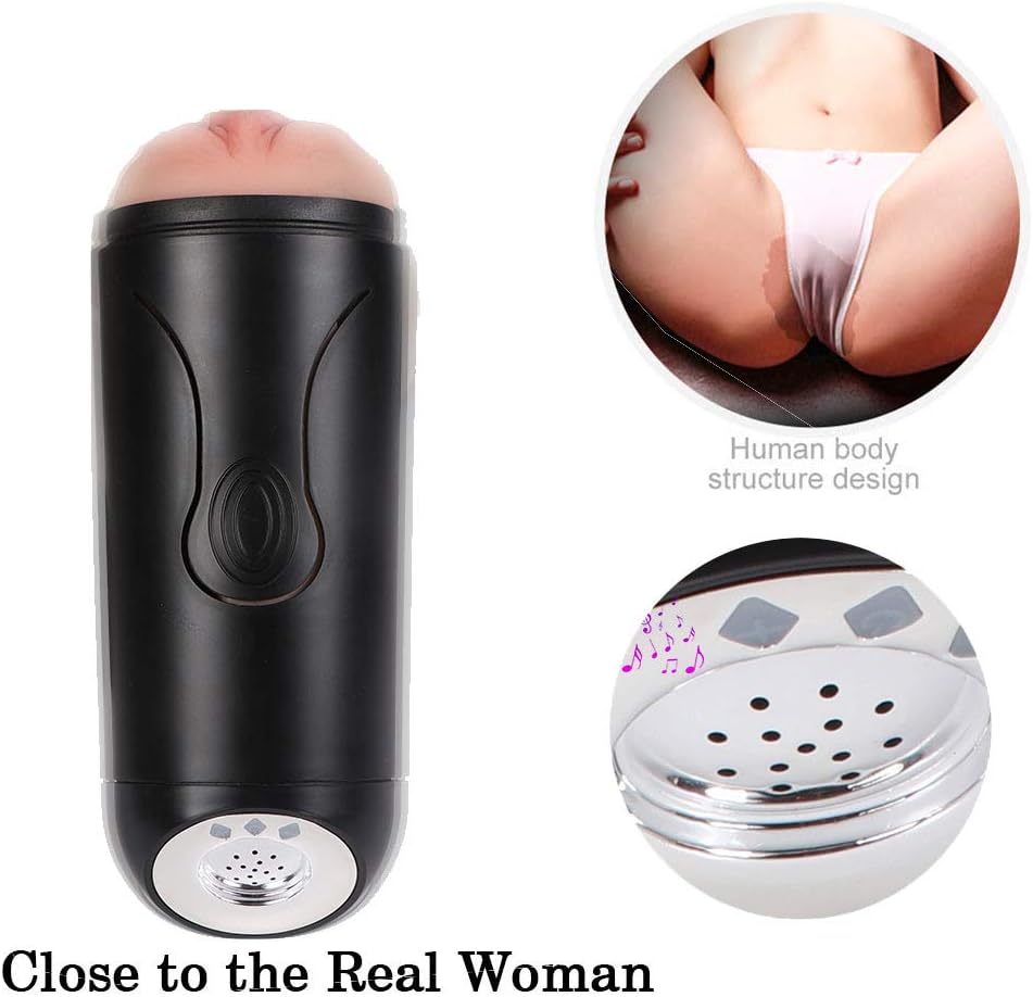 Handheld Viibràting Mas-Sager Men's Automatic Piston Sports Cup Set - 10 Kinds of Frequency Vibration - Waterproof and Low Noise Black by Teanmy