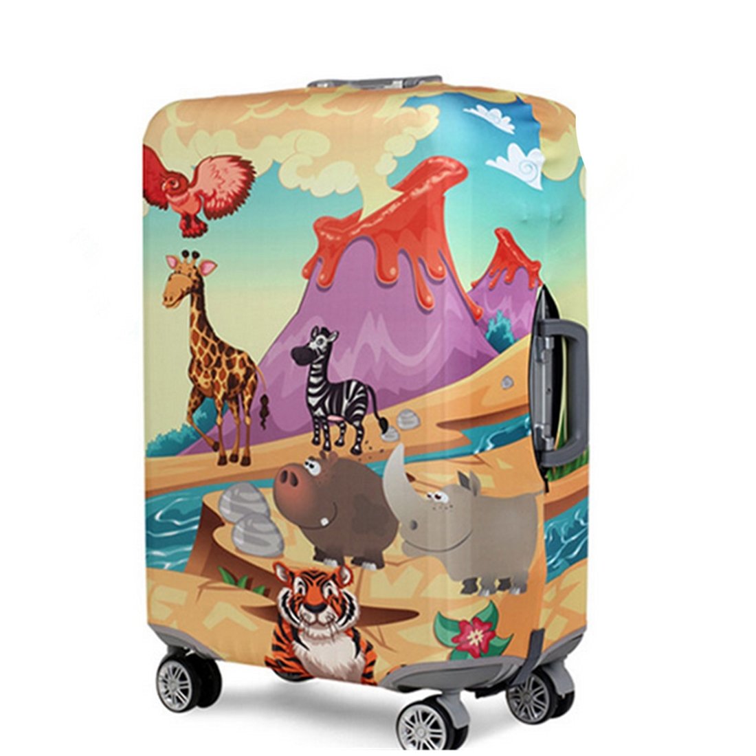YianBestja Elastic Suitcase Cover Luggage Cover, Suitcase Protection Cover Luggage Travel Protector Cover for 18-32 Inch Suitcase, Animal World, S (18-21 inch Luggage Case), Modern
