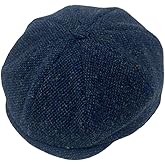 Hanna Hats Connery Cap Tweed Mens Hat 100% Woolen Tweed Made in Ireland (US, Alpha, Medium, Navy & Aqua Salt & Pepper)