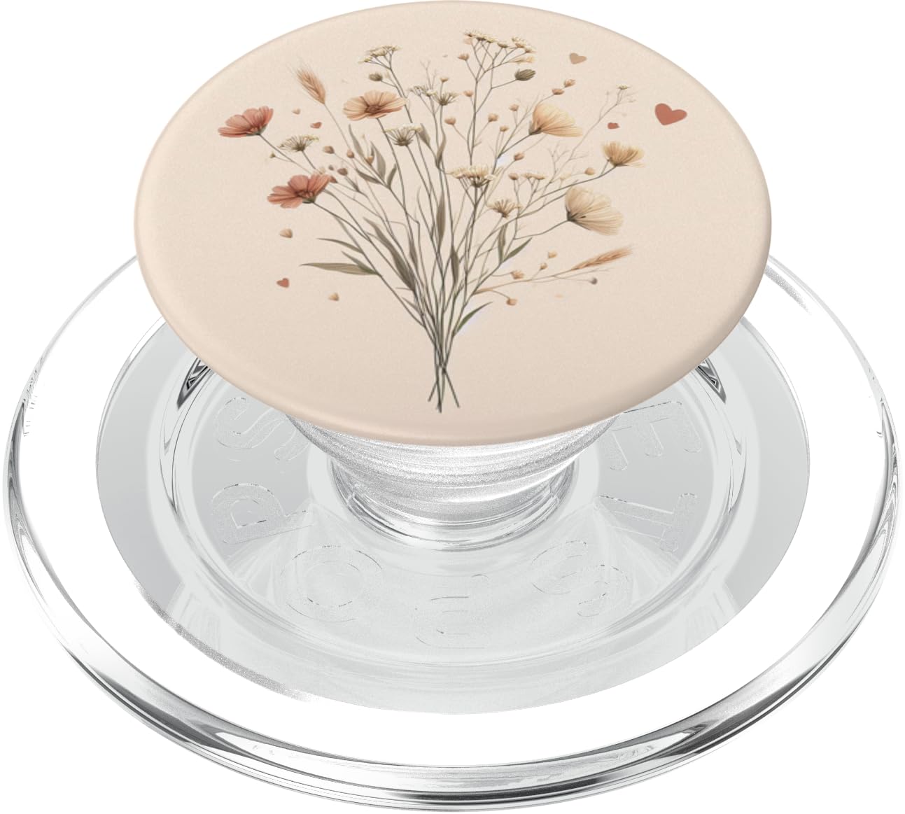 Delicate Simple Wildflower Floral Heart Design PopSockets PopGrip for MagSafe