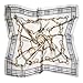 ETSYG 32'' Silk Scarf Women’s Beige Chain Pattern Large Square Satin Headscarf Headdress