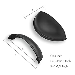 CABDM 2 Pack 3" Drawer Pulls Matte Black Cabinet