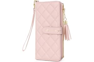 P TRAVEL · DESIGN RFID Leather Travel Wallet for Women, Slim Travel Passport Holder with Credit Card Holder, Lightweight Bifold Passport Case Organizer with Zipper Pocket