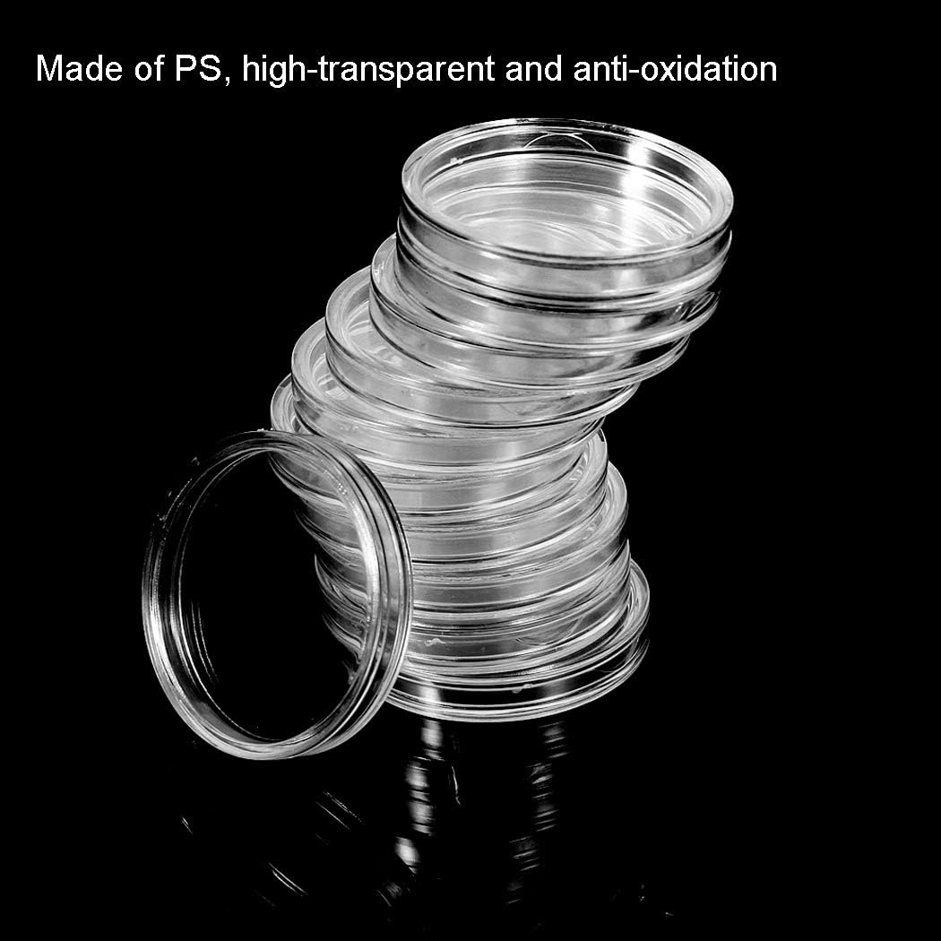 FRIMOONY 2 Pack 30mm Coin Capsules, with Foam Gasket and Plastic Storage Box, for Coin Collection : Office Products