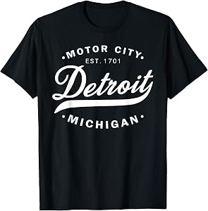 Classic Michiganians Vintage Detroit Motor City Michigan MI T-Shirt Small