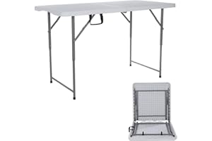 ANJONG ANJ 4ft Folding Table Outdoor Picnic Table Barbecue Camping Tables Courtyard Leisure Portable Tables Balcony Table