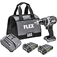 FLEX 24V Brushless Cordless 1/2-Inch 750 In-Lbs Torque 2-Speed Hammer Drill Kit with (2) 2.5Ah Lithium Batteries and 160W Fast Charger - FX1251-2A