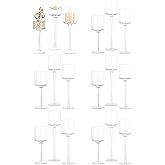 Glass Candle Holder for Table Centerpiece - Inweder Tall Tea Lights Candle Holder, Elegant Clear Long Stem Candle Holders for Pillar Candles, Floating Candle Holder for Party, Home Decor, Set of 18