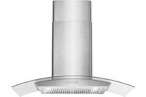 COSMO COS-668A900 36 in. Vista Collection 380 CFM Ducted Wall Mount Range Hood, Button Controls, LED Lights, Stainless Steel