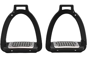 HEEPDD 1 Pair Horse Riding Stirrups, Alloy Side Opening Foot Stirrups with Anti Slip Pads, for Training Practice Show Jumping