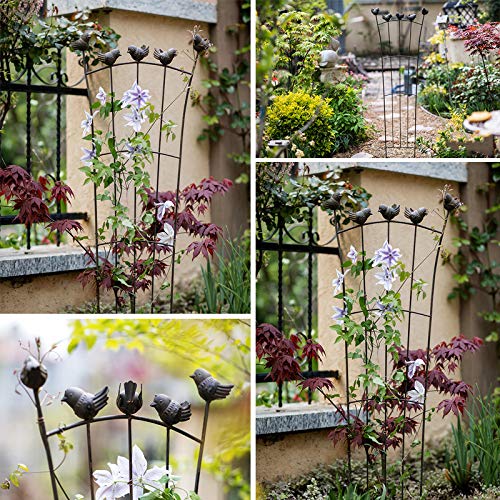 CJSWT Rankgitter Vogel, Rankhilfe Garten Deko, Kletterhilfe für Pflanzen, Garten Gitter für Kletterpflanzen Retro… – Bild 3