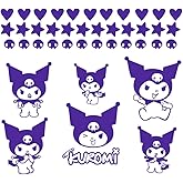 Vinyl Wall Art Decal - Kuromi - 7" x 9" Each - Trendy Cool Fun Anime Inspiring Design Sticker for Home Kids Room Playground Gaming Room Playroom Comics Storefront Decor (Purple)