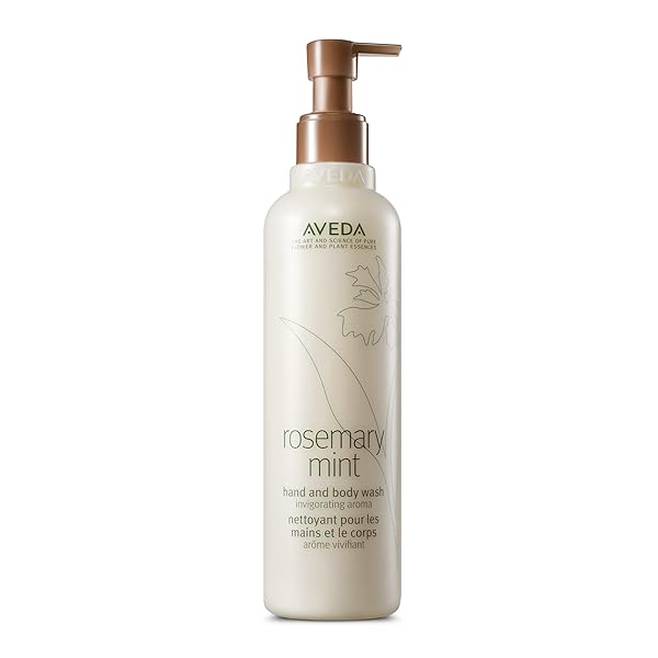 AVEDA ROSEMARY MINT HAND & BODY WASH | LIQUID HAND SOAP AND BODY WASH | WITH INVIGORATING AROMA OF CERTIFIED ORGANIC PEPPERMINT & ROSEMARY, 8.5 FL OZ