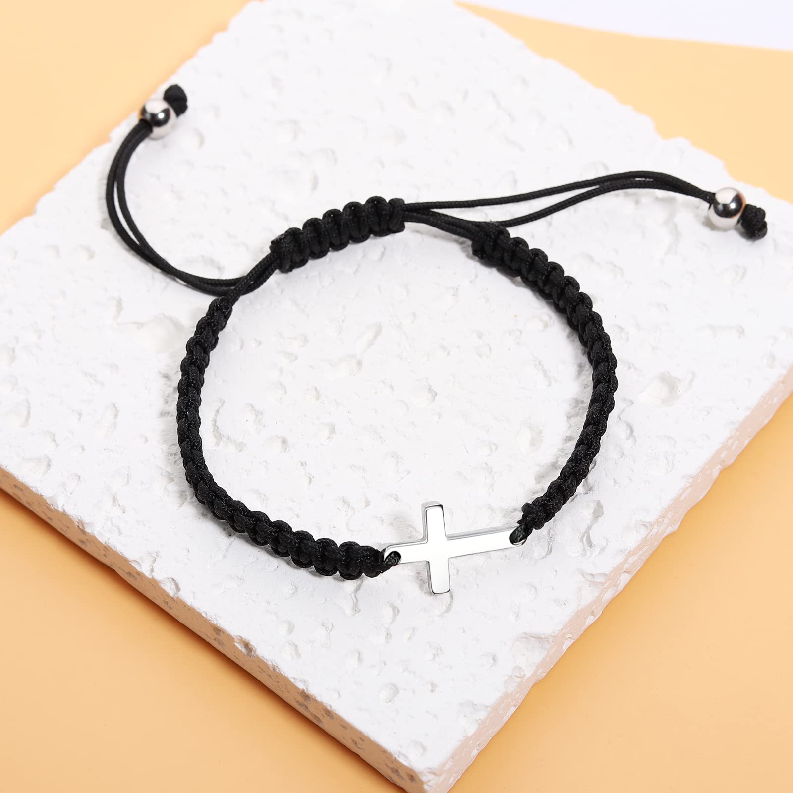 Korotho To Mens Gifts Cross Bracelet for Dad, Bonus Dad, Uncle, Son, Nephew, Grandson - Fathers Day Birthday Christmas First Communion Confirmation Baptism Christian Gift for Him