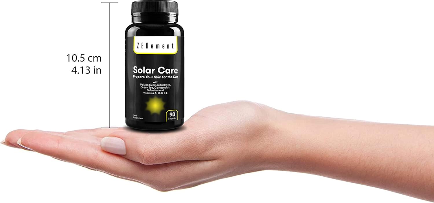 Solar Care, with Polypodium leucotomos, Green Tea, β-Carotene, Licopene, Lutein, Selenium & Vitamin C, D & E, 90 Vegetarian Capsules - Image 5