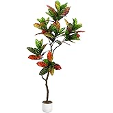 Artificial Fiddle Leaf Fig Tree with Pot, 4.9 ft Potted Decorative Fig Tree, Evergreen Tall Faux Indoor Plant Tropical Indoor for Home Living Room Office Entryway Outdoor Decor