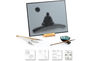 AOVOA Planche à dessin à l'eau Bouddha zen avec instructions de méditation et de respiration (français non garanti), ensemble