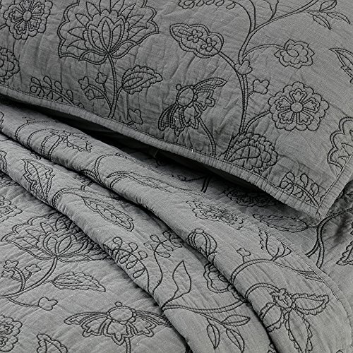 ELEGANT LIFE HOME Cotton Vintage Embroidered King Pillow Sham, 20'' x