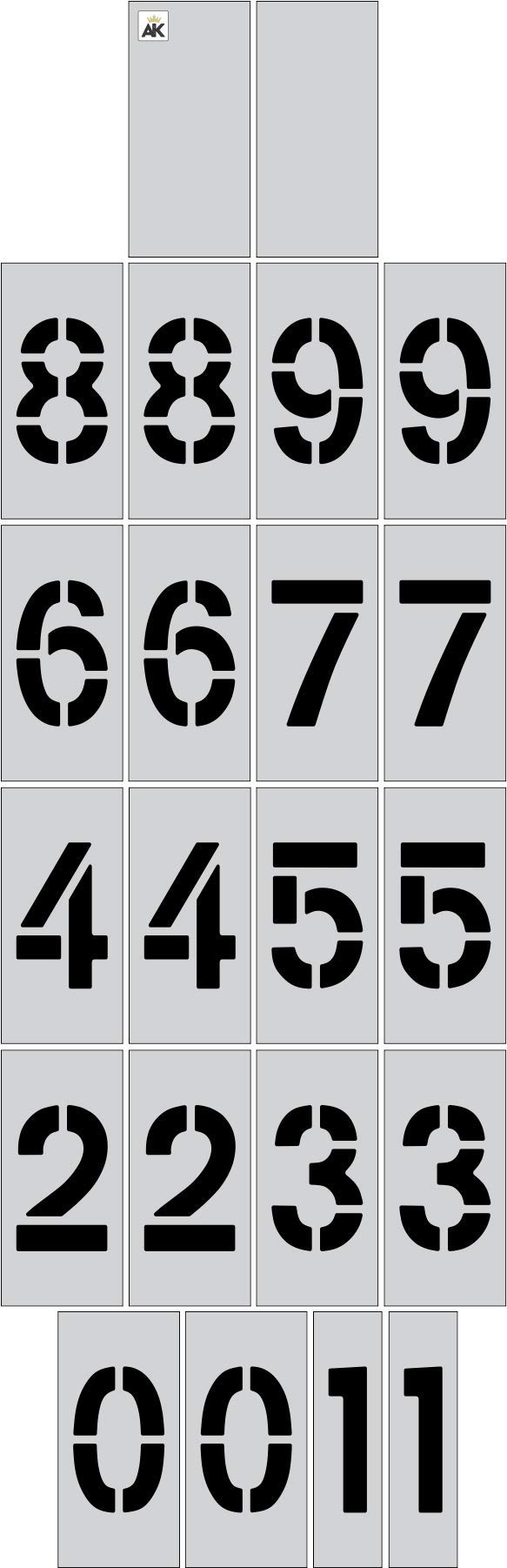 Buy Number Kit (22pc) Parking Lot and Pavement Stencil Kit 8 inch Paint Stencil for Road