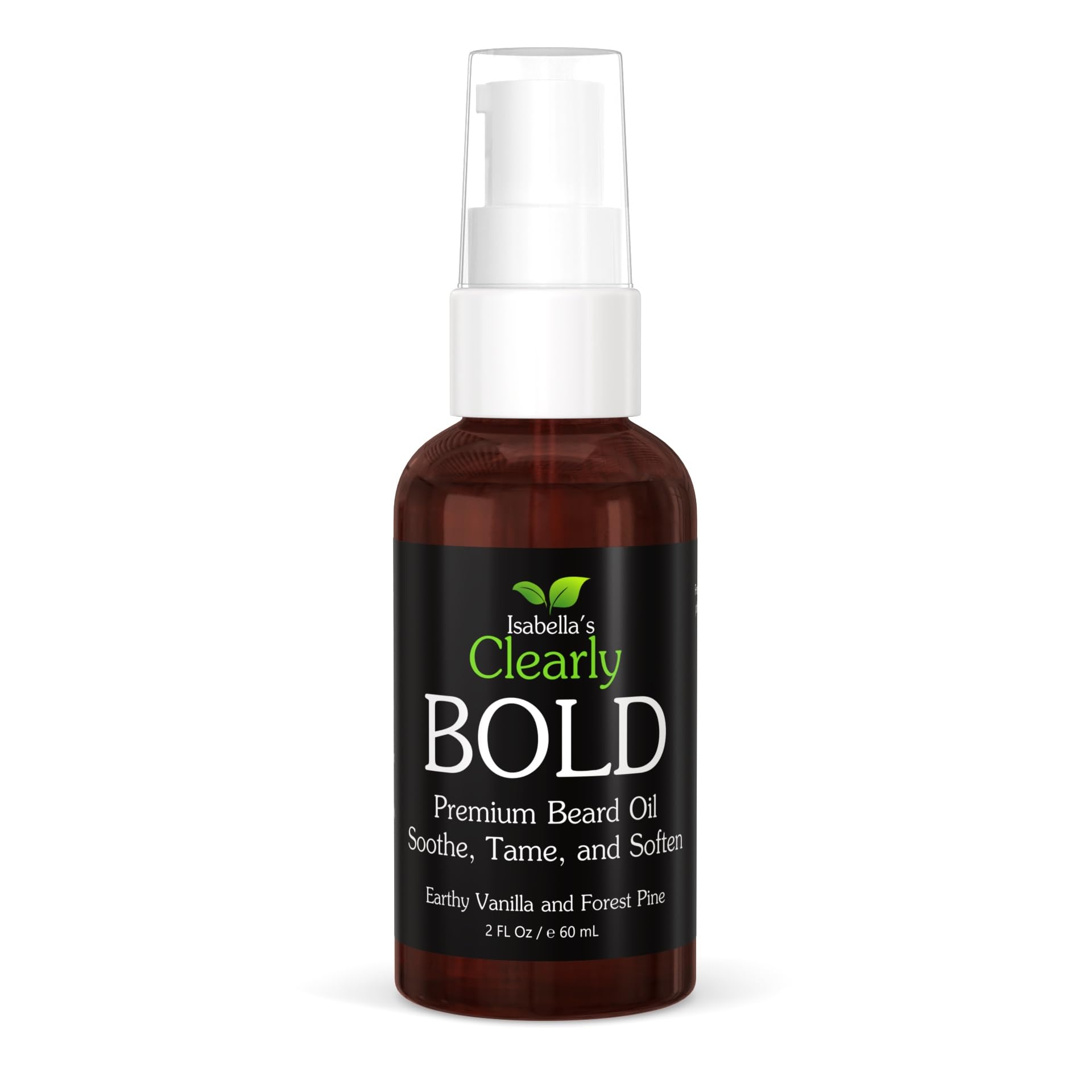 Clearly BOLD, Natural Beard Grooming Oil for Men | Tame, Soften, Thicken, Soothe Itchy Skin with Jojoba, Castor, Tea Tree, Vanilla, Fir | Vegan, Cruelty Free, Made in USA