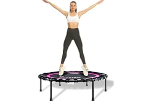 DARCHEN 150KG Rebounder Mini Trampoline for Adult, Indoor Small Trampoline for Exercise Workout Fitness, Upgrade Design Bungee Trampoline for Safer Quie