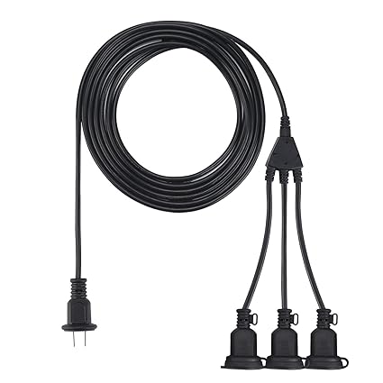 Amazon Co Jp 延長コード 分配コード 5m 3分配 防雨型 電源コード 3