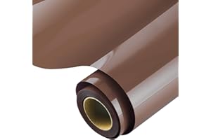 KISSWILL Brown HTV Heat Transfer Vinyl, 12" X 6 Feet PU Brown Vinyl Heat Transfer Rolls for T-Shirts, Compatible with Silhouette Cameo or Other Brand Cutting Machine