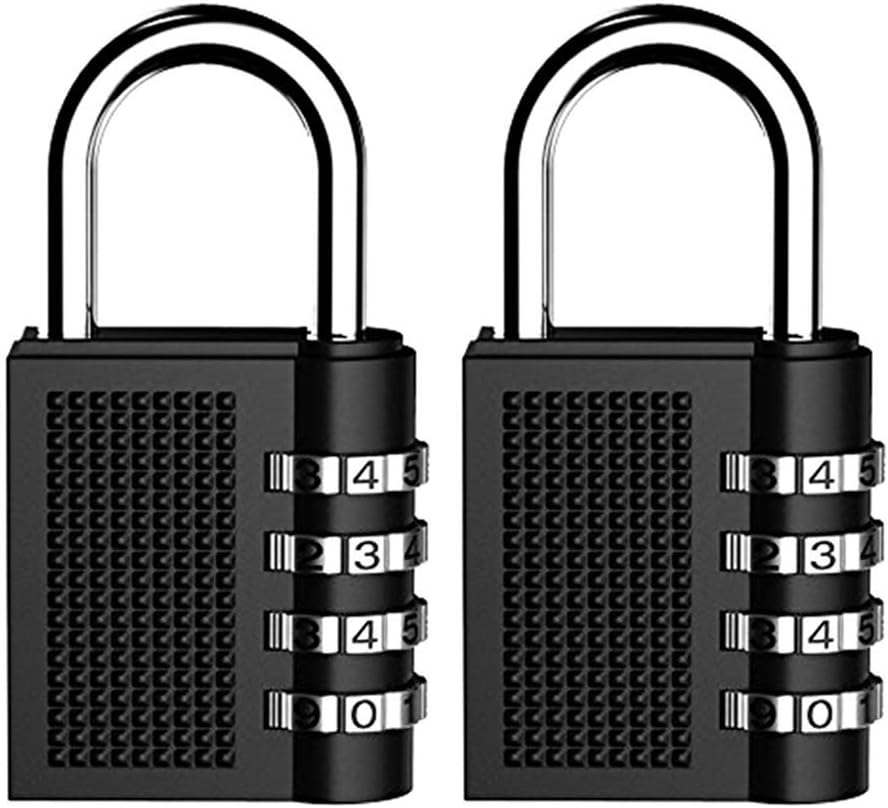 Combination Lock Hitcoo Resettable 4-Digit Anti Rust and Weatherproof Padlock for School, Gym & Sports Locker, Employee Locker, Toolbox, Fence, Suitcase, Hasp Storage - 2 Pack