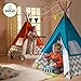 KidKraft Deluxe Bamboo and Canvas Play Teepee, Children's Furniture – Orange and Chevron Print, Gift for Ages 3+
