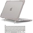 MOSISO Compatible with MacBook Pro 13 inch Case 2025 2024 2023 2022 2021 2020 M2 M1 A2338 A2289 A2251, Protective Heavy Duty Plastic Hard Shell Case with Fold Kickstand & Keyboard Cover, Khaki