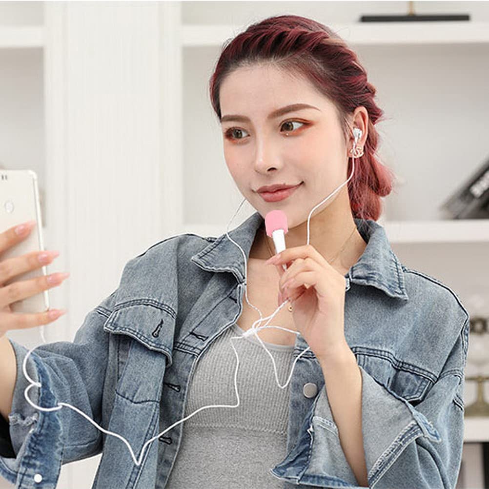 10 Pack Lapel Headset Microphone Windscreen,Christmas Stocking Stuffers Microphone Sponge Foam Cover Mini Size Lavalier Microphone Windscreen for Variety of Headset Microphone, Pink