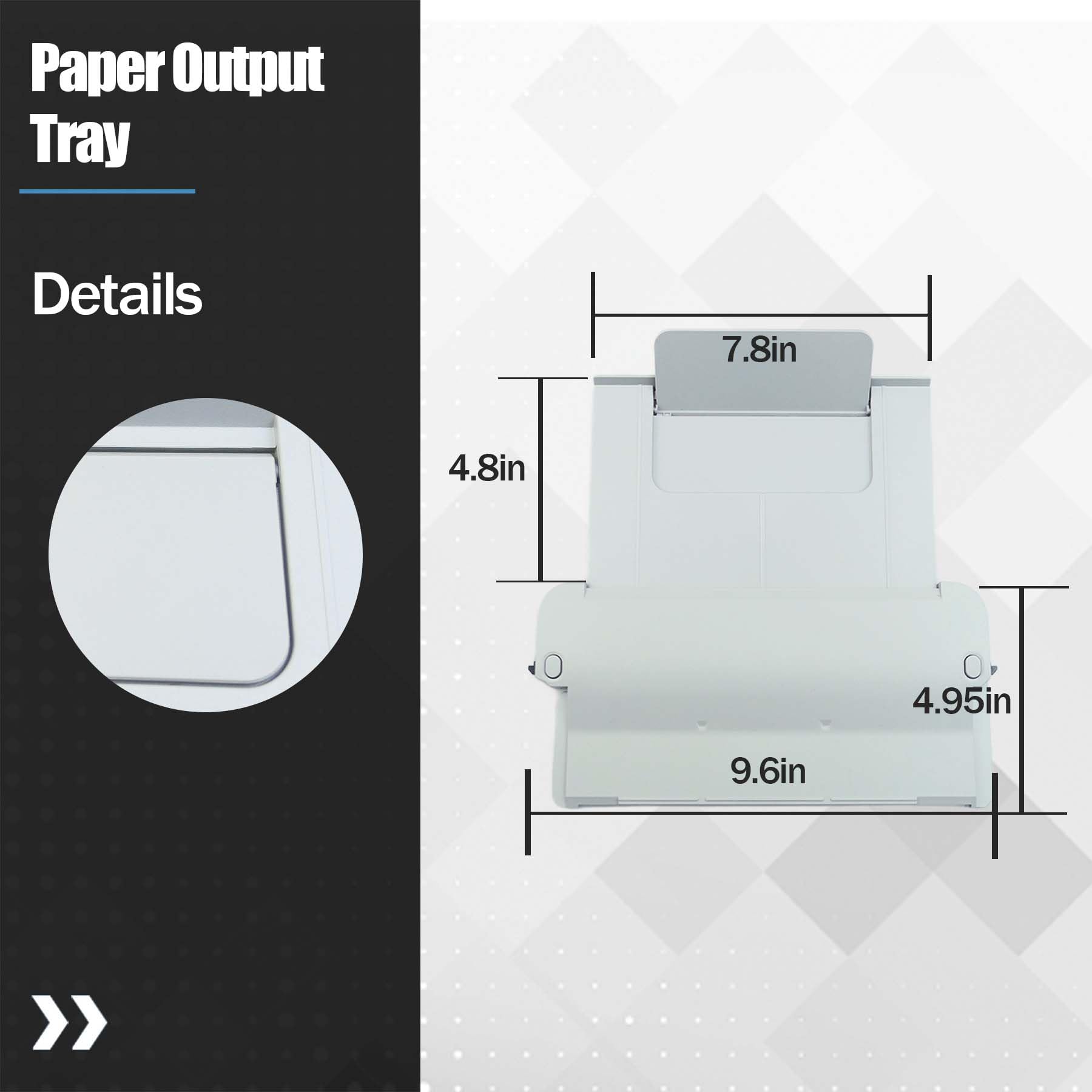 Condition photo showing New/Like New for paper output tray replacement for hp officejet pro models 9010 9012 9015 9016 9018 9019 9010e 9013e 