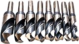 KATSU 8Pc 14-25mm HSS Reduced Shank Drill Bit Set 1/2" Shank Metal Wood view 4