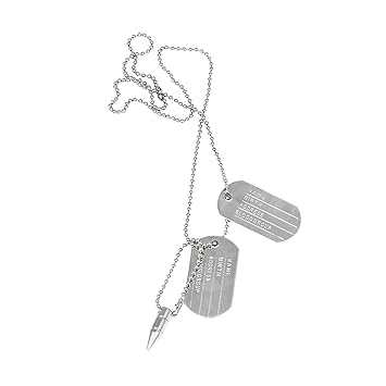 Gadget Military Dog Tag Alloy Pendant with Chain