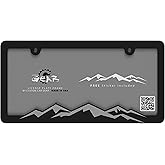 Mountain License Plate Frame Bracket (Chrome on Black)