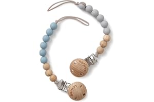 SAMiGO Pacifier Clips for Baby Boys Pacifier Holders Silicone Paci Binky Clips - 2 Pack