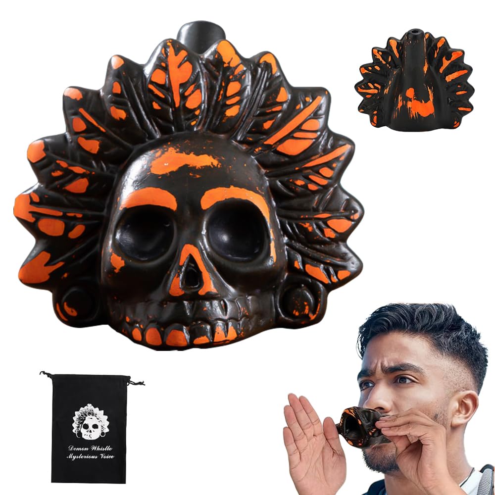 JOAASU Aztec Death Whistle, Aztec Whistles, Death Whistle Scream, Authentic Human Sounding Screams 125+ Decibels Loud, Aztec Ghost Whistles, 3D ScreamingWhistle with Storage Bag (Extremely Loud)