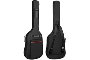 Muscab Bass Guitar Case 7mm Padding Bass Guitar Bag Waterproof Electric Bass Bag, Electric Bass Gig Bag Bass Case Backpack with Neck Strap and Pockets, Black&Red Line
