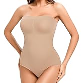 ciksob Strapless Shapewear Bodysuit for Women Triangle Tummy Control Bodysuit Slimming Butt Lifter Body Shaper