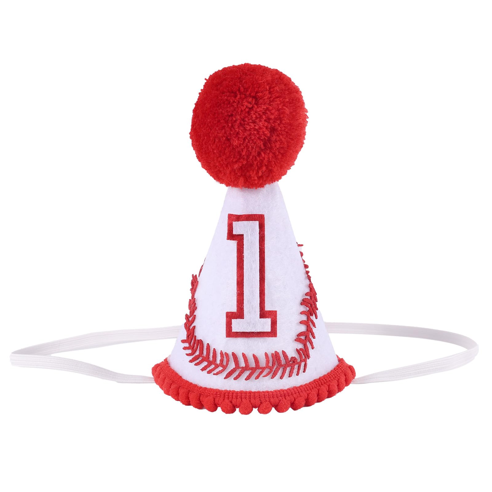 BOXOB Baseball 1st Birthday Hat, Baby First Baseball Birthday Decorations, One Year Old Party Cap for Boy, Cone Hat Party Theme Supplies for Sports Parties Cake Smash (Style 1)