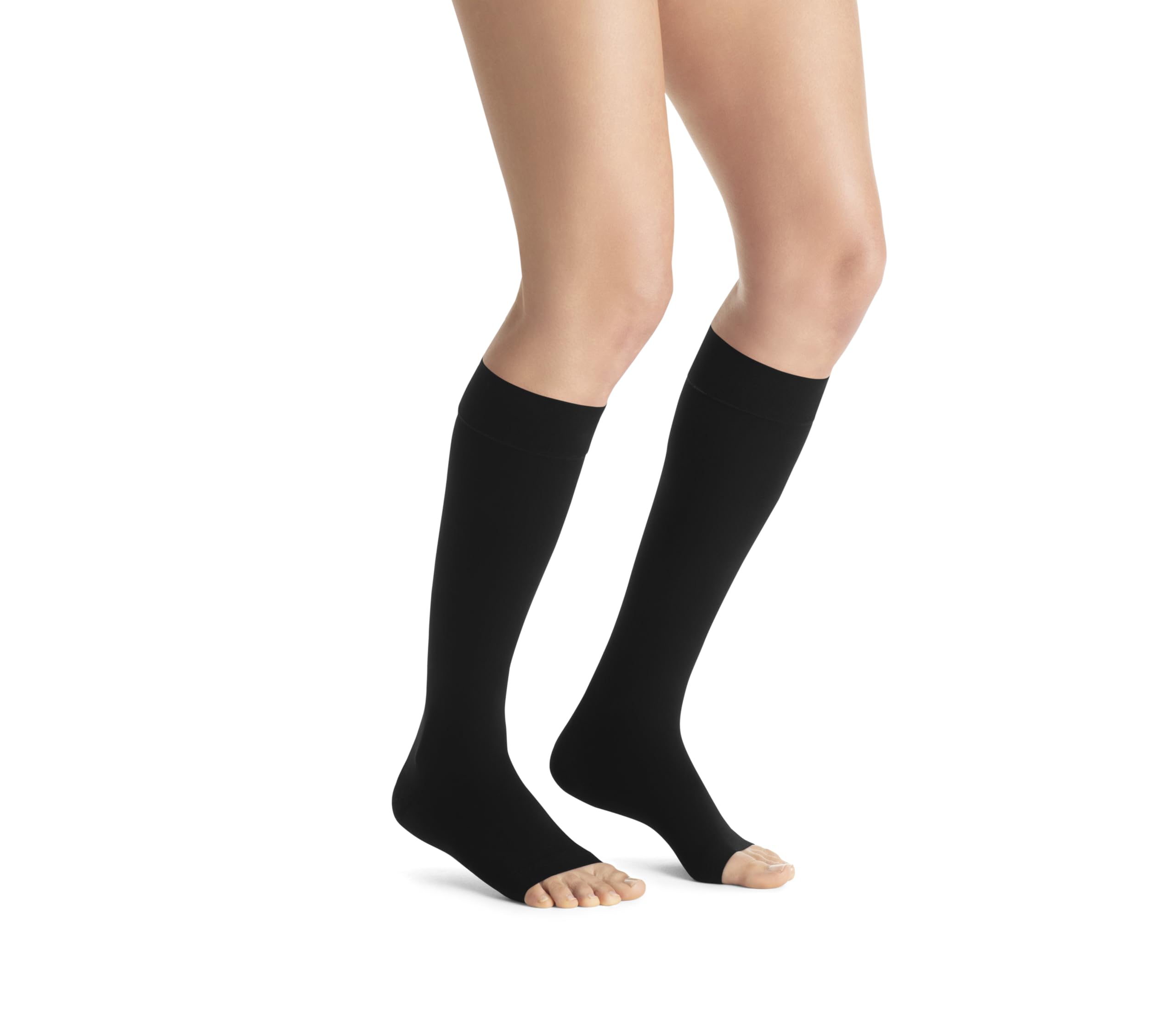 Photo 1 of JOBST Opaque Knee High 20-30 mmHg Compression Stockings, Open Toe, Large, Classic Black