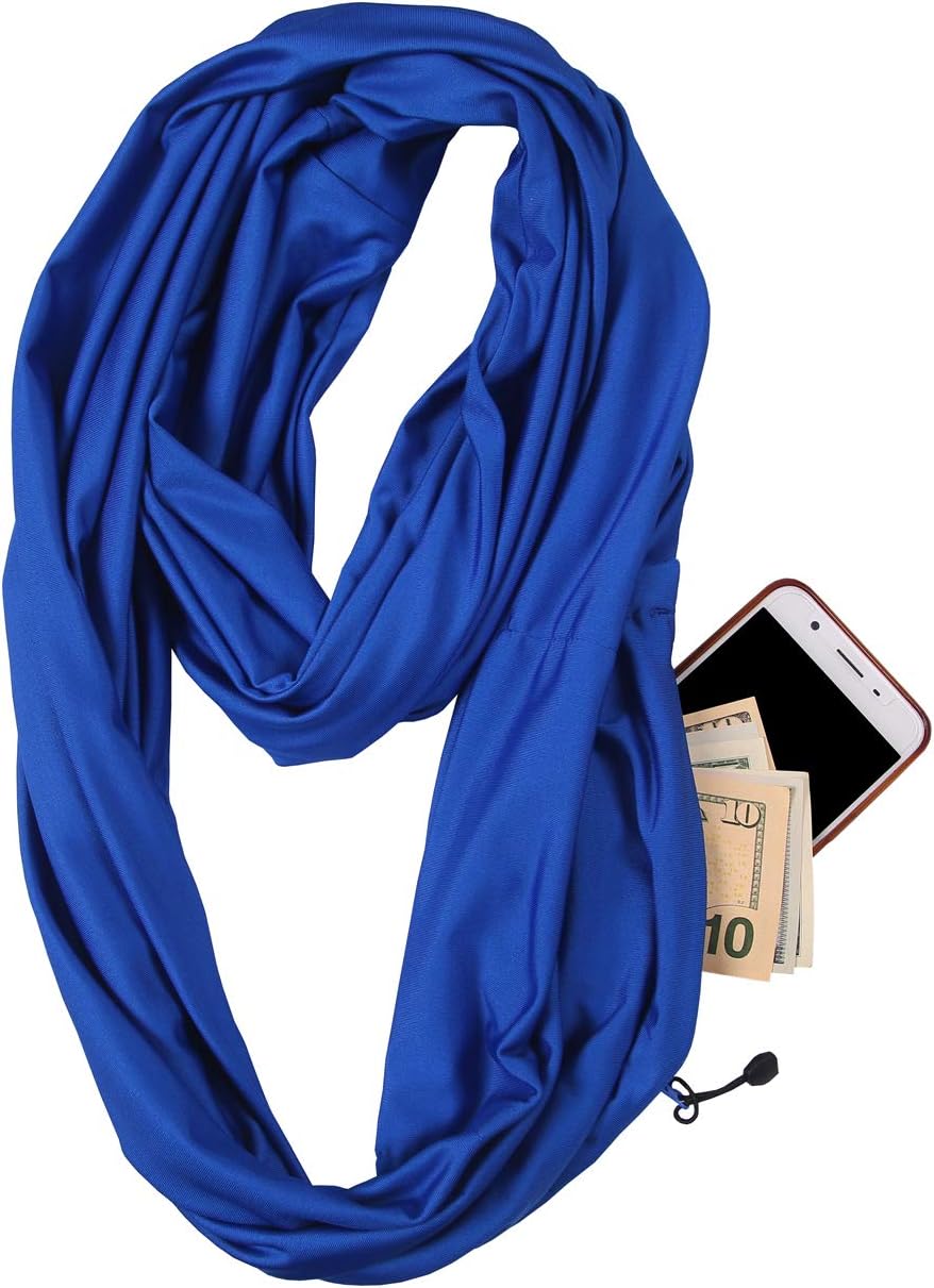 JOKHOO Infinity Scarf Wrap with Secret Hidden Zipper Pocket, Best Travel Scarfs (FBA)